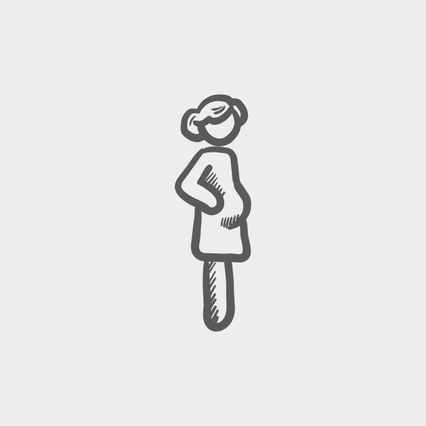 孕妇素描图标图片下载