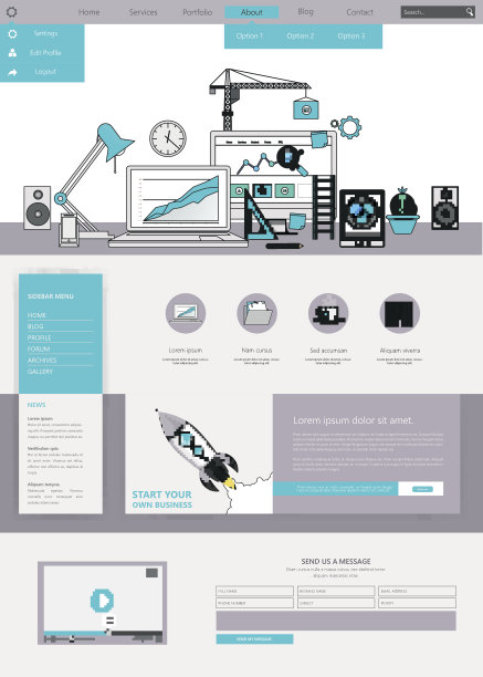一个网页设计模板在平面设计图片下载