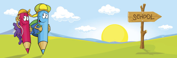 彩色铅笔的卡通图片下载