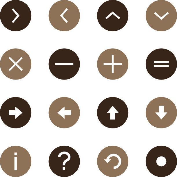 信息图标圆形轮廓颜色系列图片下载