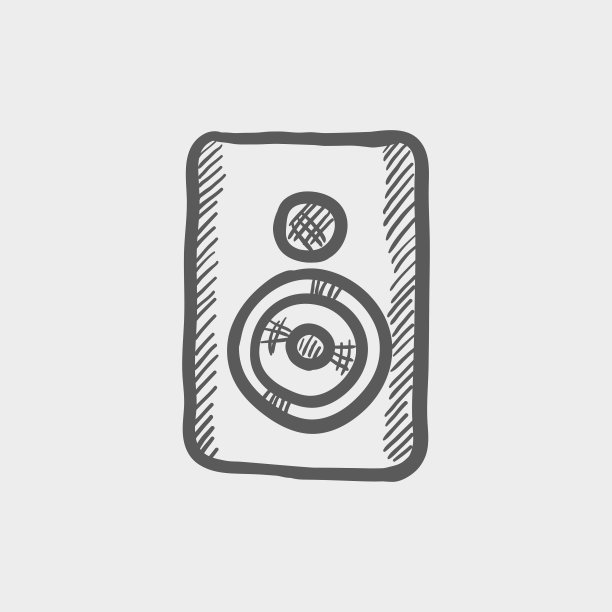 双向录音室扬声器草图图标图片下载