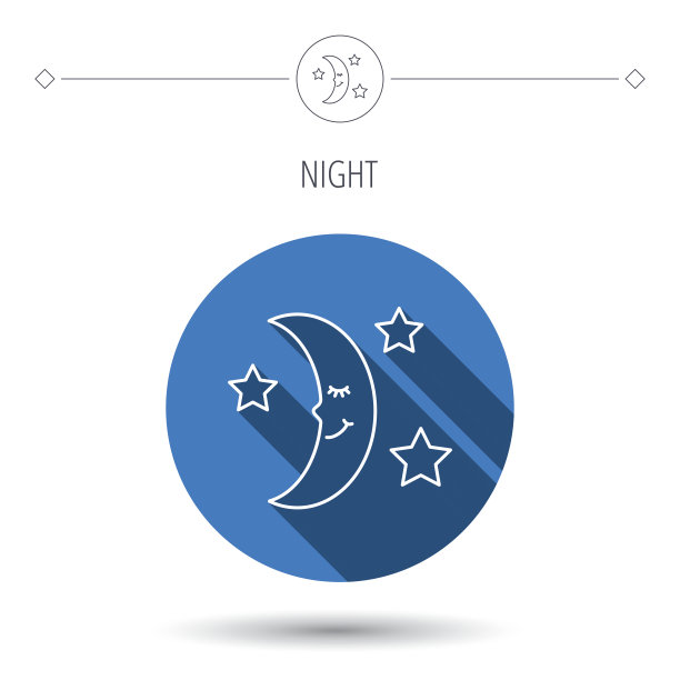 夜晚或睡眠图标。月亮和星星是星座。图片下载