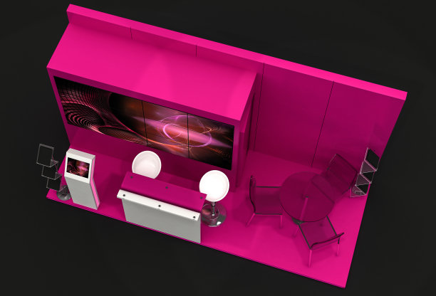 展览摊位的插图在黑暗中图片下载