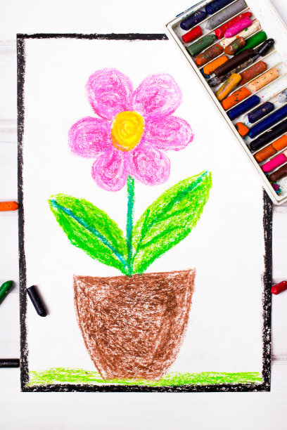 色彩鲜艳的图画:粉红色的花图片下载