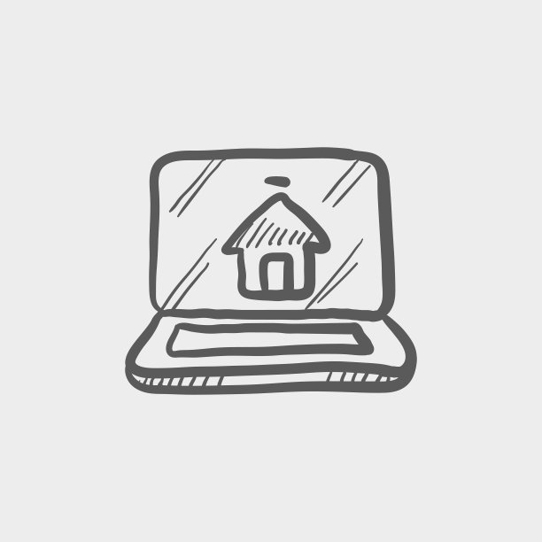 网上房子购物素描图标图片下载