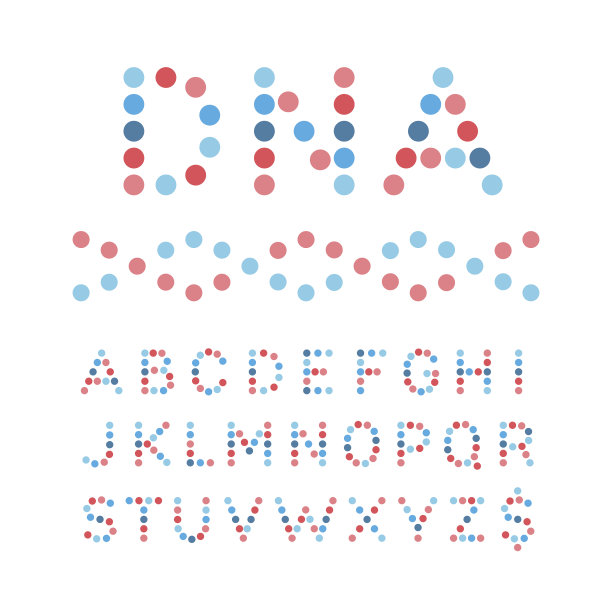 圆形的字体。向量字母与点效应字母。图片下载