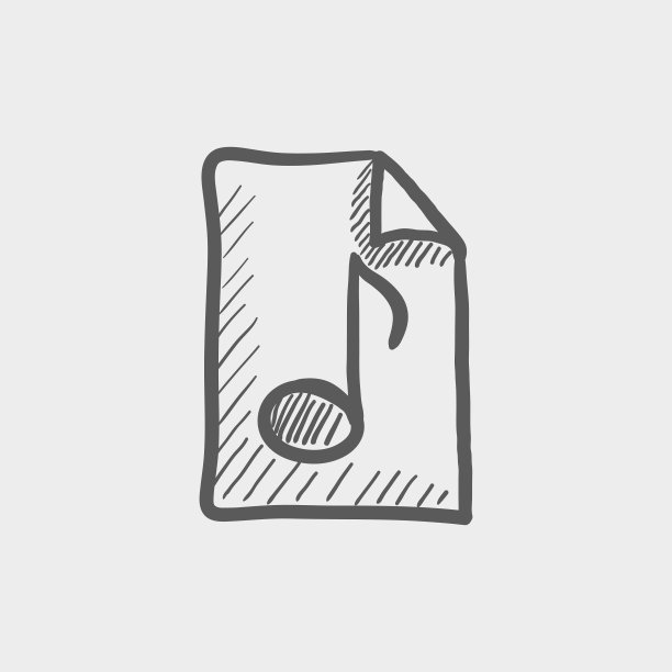 纸艺素描风格的折纸音符图片下载