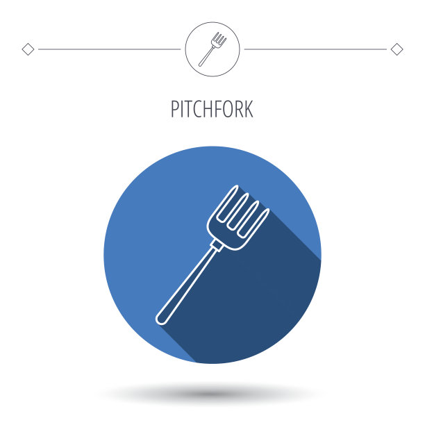 干草叉图标。农业的迹象。图片下载