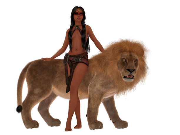 丛林公主与狮子图片下载
