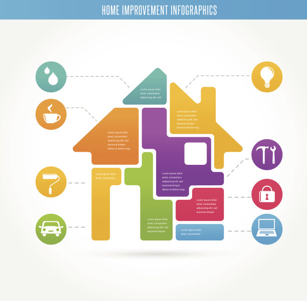 家庭信息图和图标集图片下载