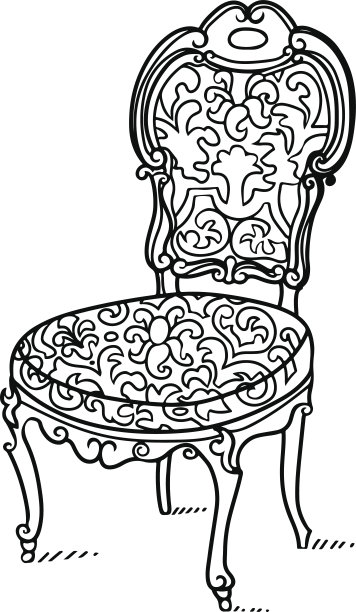 卡通向量复古椅子。图片下载