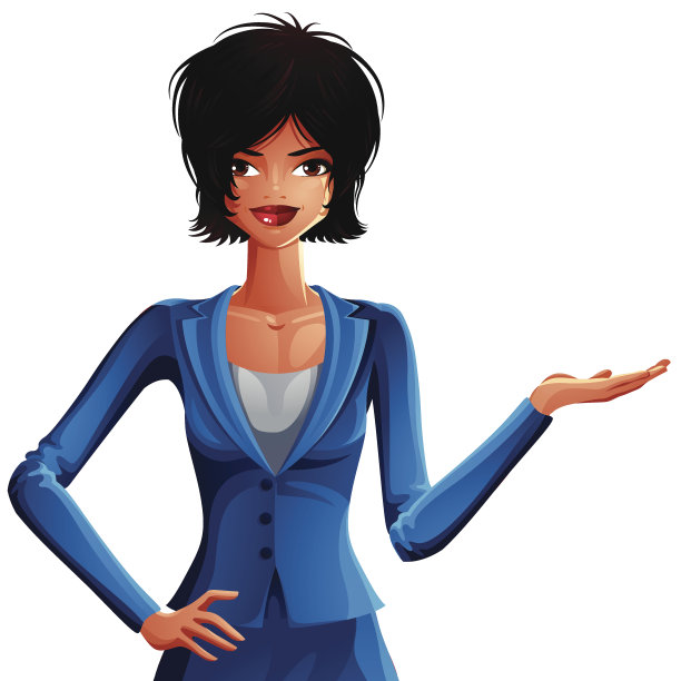 漂亮的褐发性感商务女士的亮丽画图片下载