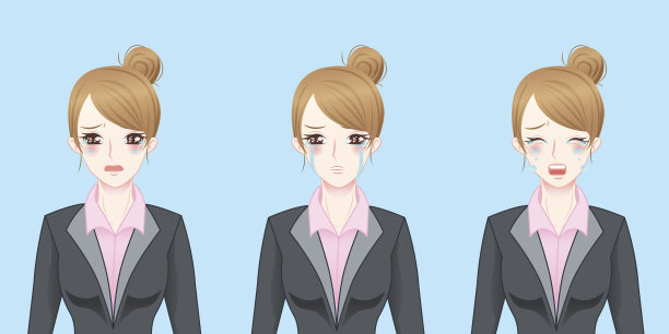 卡通女商人哭了图片下载