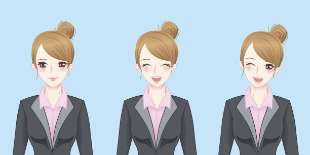 卡通女商人笑得很开心图片下载