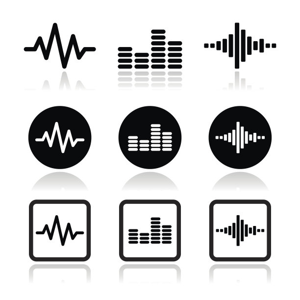 声波音乐矢量图标合集图片下载