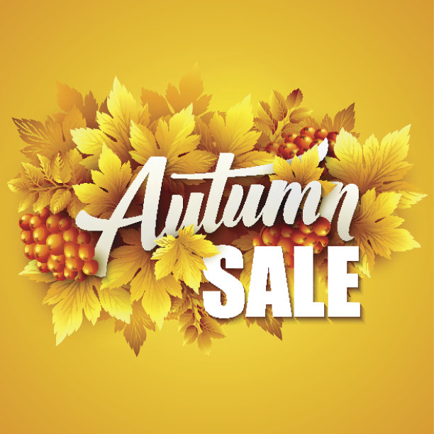 秋天的排版。秋天叶子。矢量图图片下载