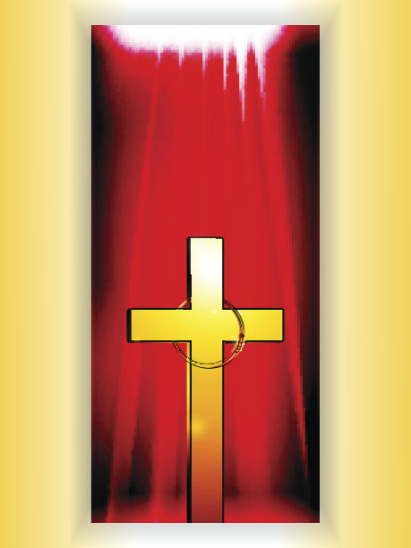 金十字和戒指的reb旗帜图片下载