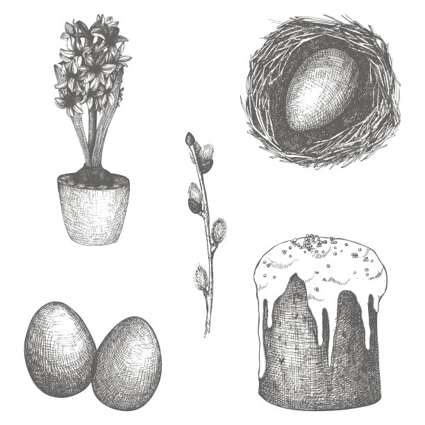 手绘复活节插图图片下载
