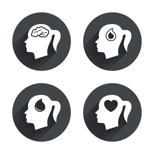 头部与大脑图标。女性女性符号图片下载