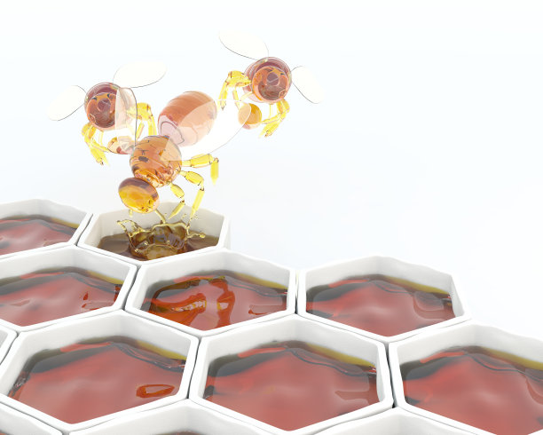 蜜蜂在honeycells-3d图片下载