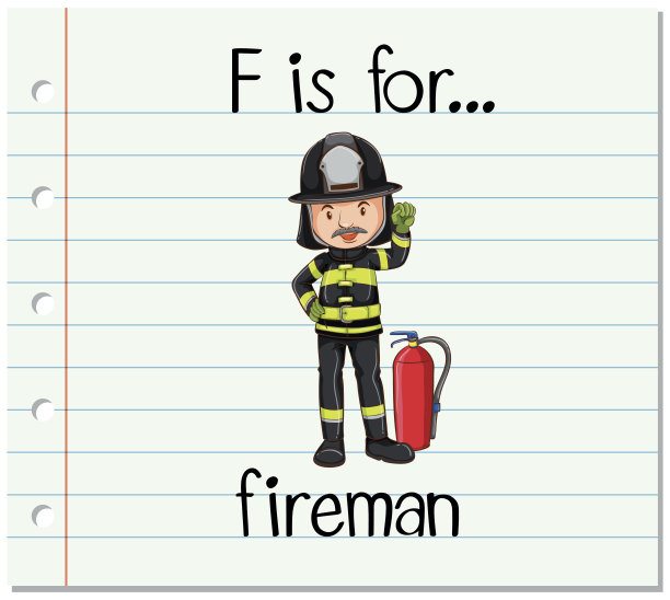 卡片上的字母F代表消防员图片下载