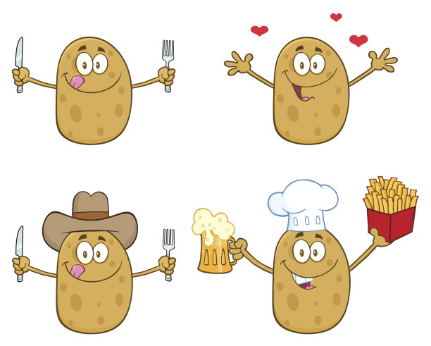 马铃薯吉祥物收集- 4图片下载