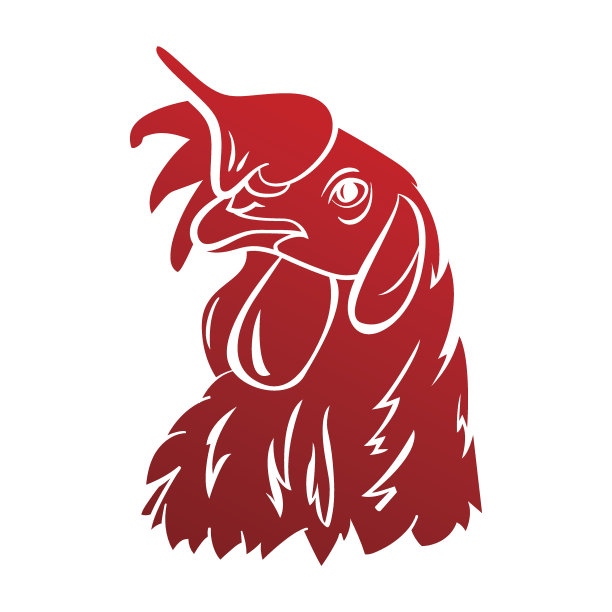 公鸡标志的吉祥物。孤立公鸡头矢量插图。图片下载