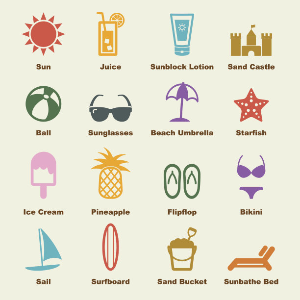 海滩元素图片下载