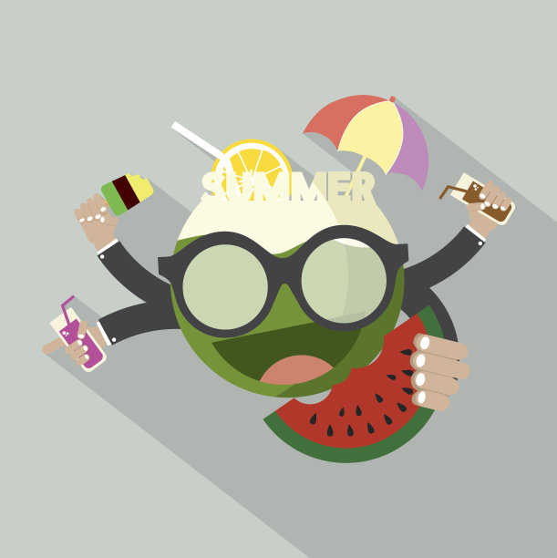 夏季图标平面设计图片下载