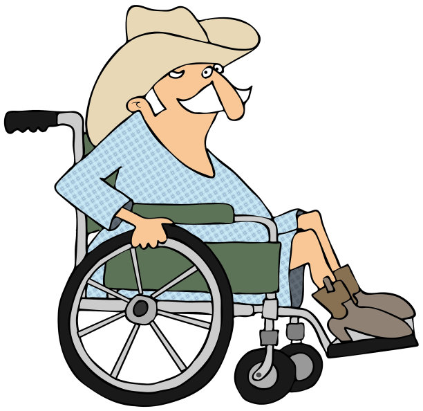 轮椅上的牛仔图片下载