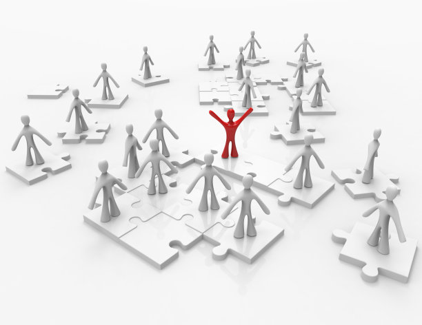 拼图游戏上的商业团队合作图片下载