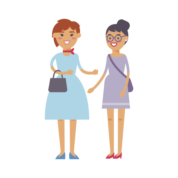 时尚女性现代都市生活理念快乐微笑企业家站立夫妇专业帅气成功成人人物矢量插画图片下载