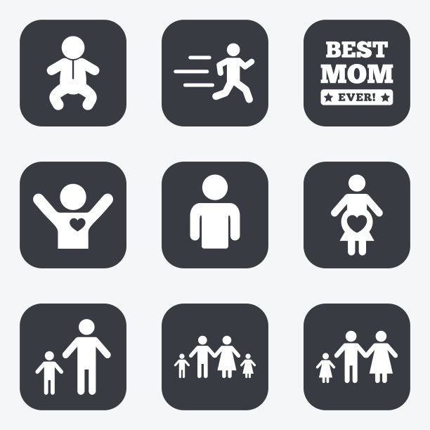 人来说,家庭的图标。孕妇的迹象。图片下载