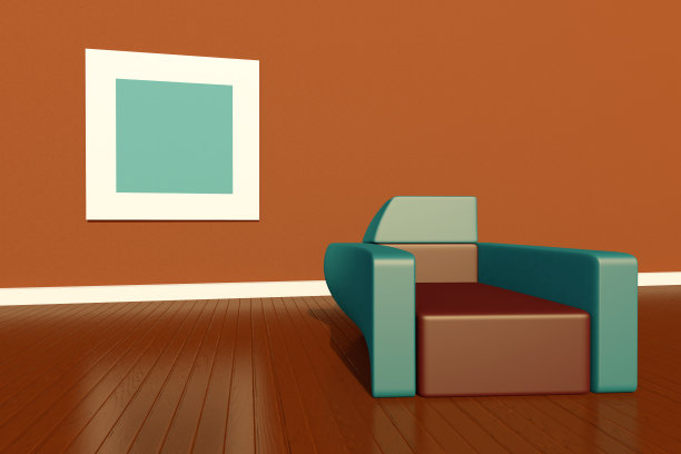 三维渲染沙发和画框图片下载
