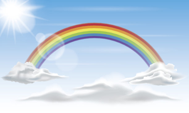 天空背景中的彩虹图片下载