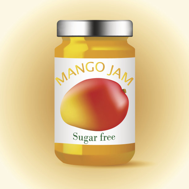 芒果玻璃果酱矢量图片下载