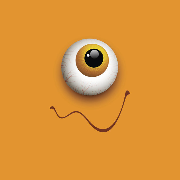 有趣的万圣节贺卡怪物的眼睛。矢量图图片下载