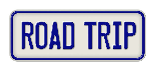 金属标牌上写着“公路旅行”图片下载