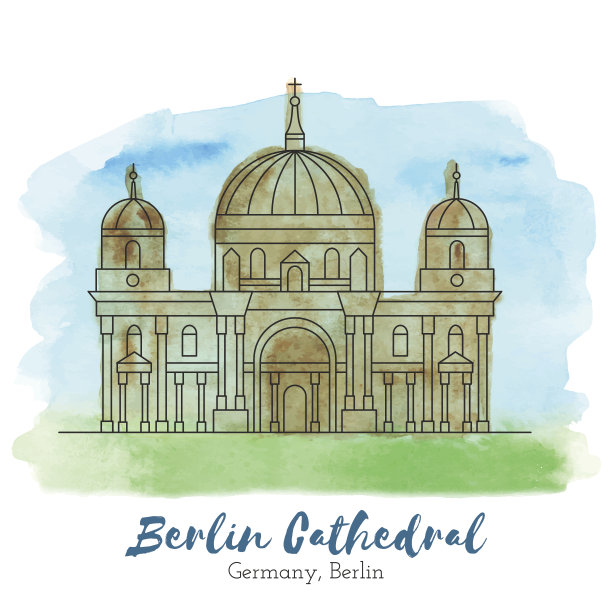 欧洲地标矢量图图片下载