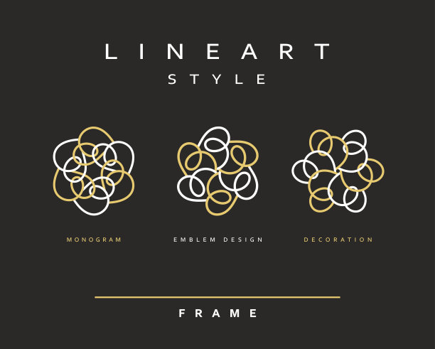 设计元素的集合。优雅的字母组合设计。图片下载