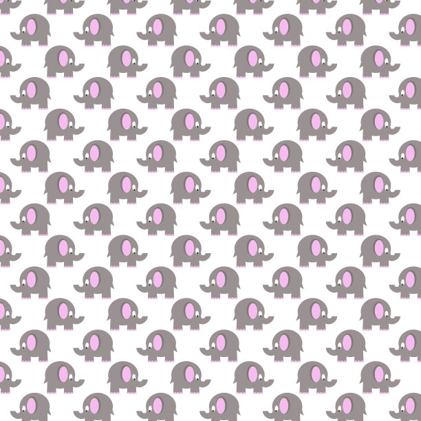 灰色大象无缝图案图片下载