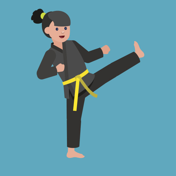 卡通小孩穿和服，武术图片下载