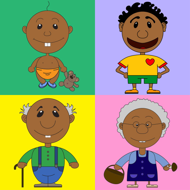 儿童读物的非洲人物插图图片下载