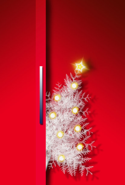 圣诞树和门图片下载