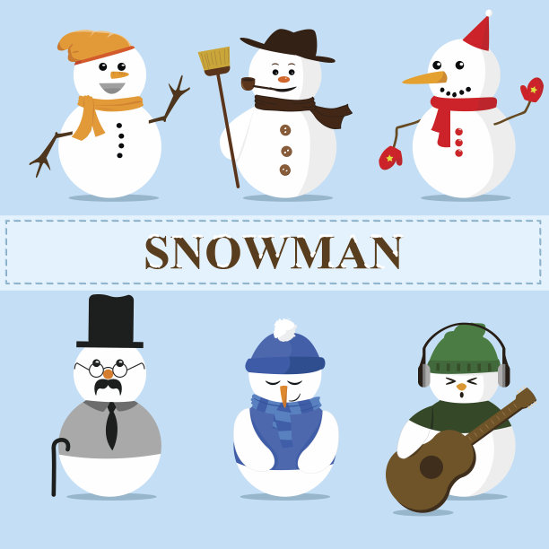 冬季圣诞雪人情绪集图片下载