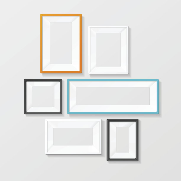 彩色画框模板集。向量图片下载