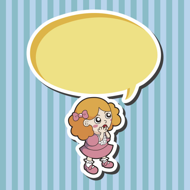 女士女孩卡通主题元素图片下载