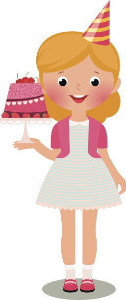 拿着生日蛋糕的女孩图片下载