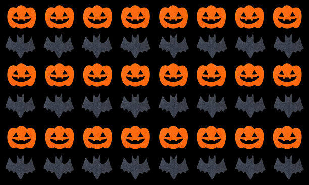 一组南瓜和蝙蝠图片下载