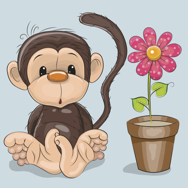 猴子与花图片下载